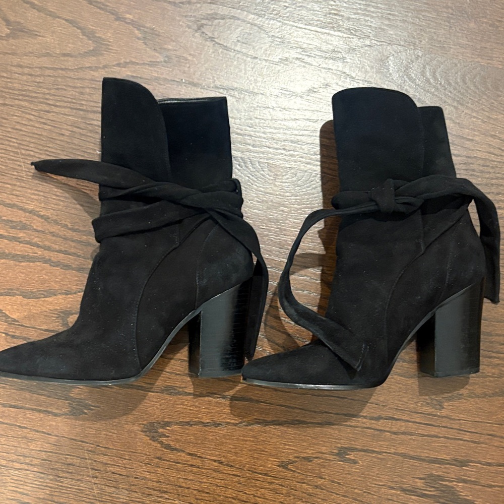 Banana Republic Black Suede Heeled Boots